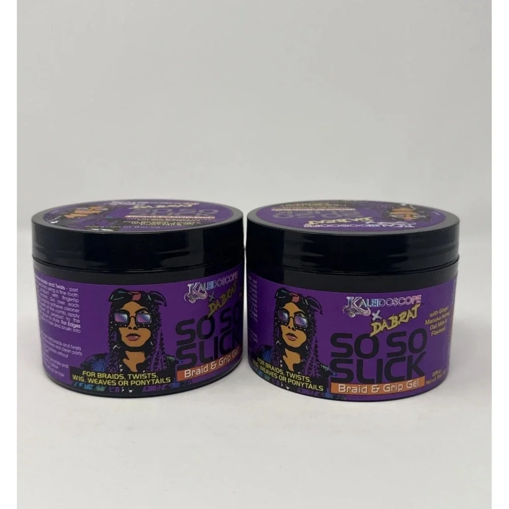 (2 Pack) Kaleidoscope x Da Brat So So Slick Braid & Grip Gel - 8oz Each Manuka
